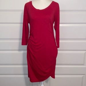 Express 3/4 Sleeve Dress - Red - Womens Med